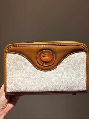 Dooney & Bourke White and Tan Leather Crossbody purse